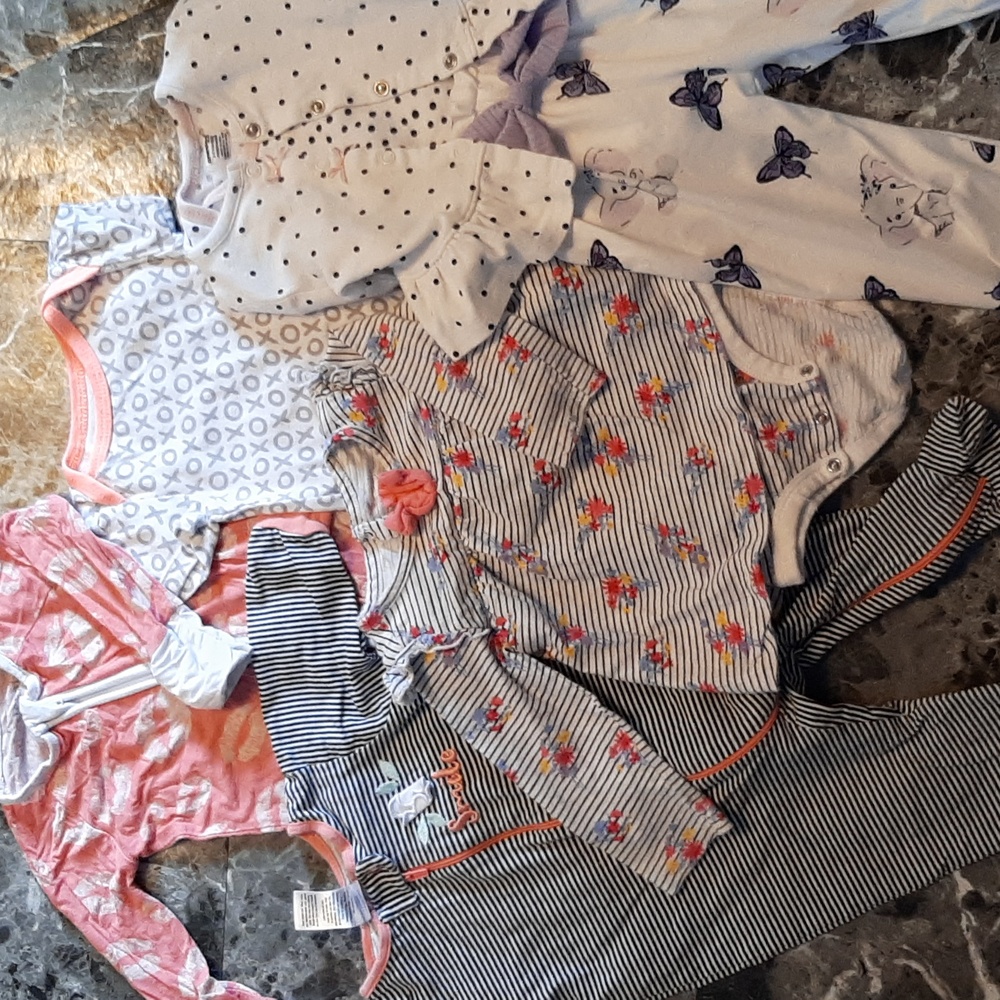 Lot Of Mixed Branded Baby Girl Clothes 3-6 Months 7 Pieces